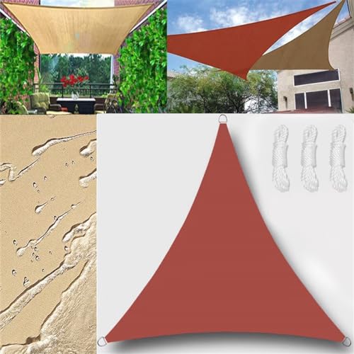 Sonnensegel Wasserdicht Dreieck gleichseitig 1.6x1.6x1.6m Sonnensegel Balkon Sonnenschutz 95% UV Schutz Windschutz für Balkon Garten,mit Ösen und Befestigungsseile Rostrot von GLIN