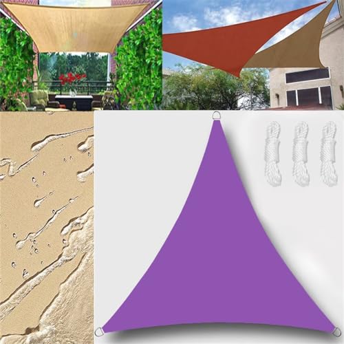 Sonnensegel Wasserdicht Dreieck gleichseitig 1.6x1.6x1.6m Sonnensegel Balkon Sonnenschutz 95% UV Schutz Windschutz für Balkon Garten,mit Ösen und Befestigungsseile Violett von GLIN