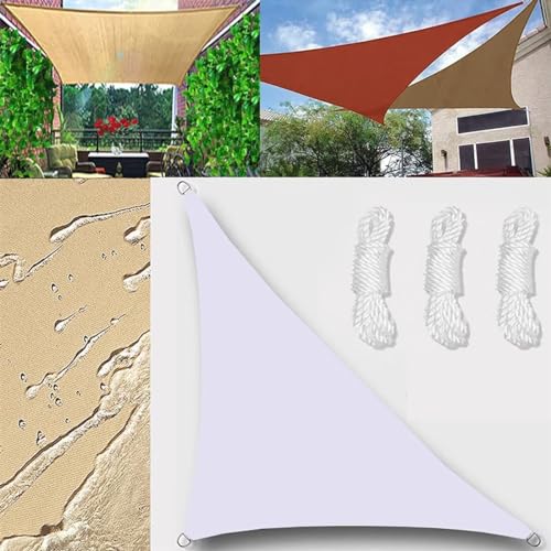 Sonnensegel Wasserdicht Dreieck rechtwinklig 1.6x1.6x2.26m Sonnensegel Balkon Sonnenschutz 95% UV Schutz Windschutz für Balkon Garten,mit Ösen und Befestigungsseile Weiß von GLIN