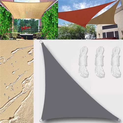 Sonnensegel Wasserdicht Dreieck rechtwinklig 2.5x2.5x3.5m Sonnensegel Balkon Sonnenschutz 95% UV Schutz Windschutz für Balkon Garten,mit Ösen und Befestigungsseile Grau von GLIN
