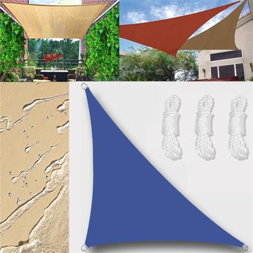 Sonnensegel Wasserdicht Dreieck rechtwinklig 2.5x2.5x3.5m Sonnensegel Balkon Sonnenschutz 95% UV Schutz Windschutz für Balkon Garten,mit Ösen und Befestigungsseile Königsblau von GLIN