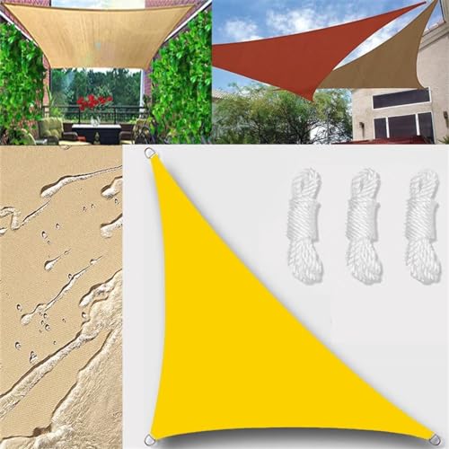 Sonnensegel Wasserdicht Dreieck rechtwinklig 2x2x2.8m Sonnensegel Balkon Sonnenschutz 95% UV Schutz Windschutz für Balkon Garten,mit Ösen und Befestigungsseile Fluoreszierendes Gelb von GLIN
