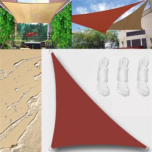 Sonnensegel Wasserdicht Dreieck rechtwinklig 6x6x8m Sonnensegel Balkon Sonnenschutz 95% UV Schutz Windschutz für Balkon Garten,mit Ösen und Befestigungsseile Rostrot von GLIN