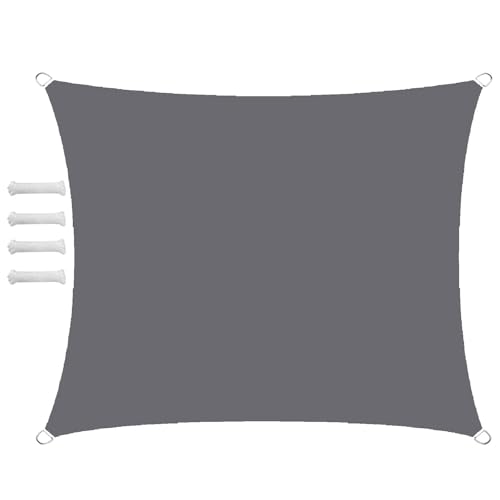 Sonnensegel Wasserdicht Rechteckig 1.5x5m Sonnensegel Balkon Sonnenschutz 95% UV Schutz Windschutz für Balkon Garten,mit Ösen und Befestigungsseile Grau von GLIN