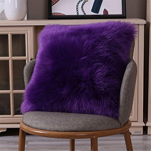 GLITZFAS Kissenbezug flauschig Deco Sofakissen Kuschelkissen Bezug Weich Bequem,Für Autos Wohnzimmer Schlafzimmer (Lila) von GLITZFAS