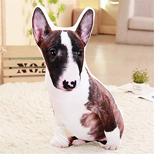 GLITZFAS Kreatives Zierkissen 3D Simulation Katze Hund Kissen, Dekokissen, nettliche Katzen Corgi Husky Kuschelweich Zierkissen (Bullterrier) von GLITZFAS