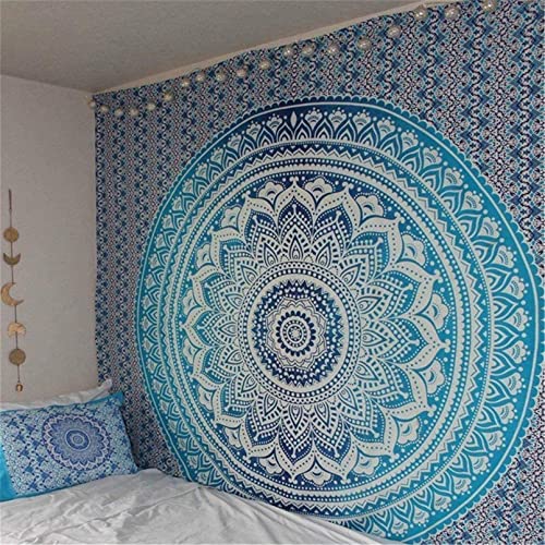 GLITZFAS Mandala Wandteppich Tapisserie Indische Tuch Böhmische Wandtuch Wandkunst Schlafzimmer (O,150 x 130 cm) von GLITZFAS