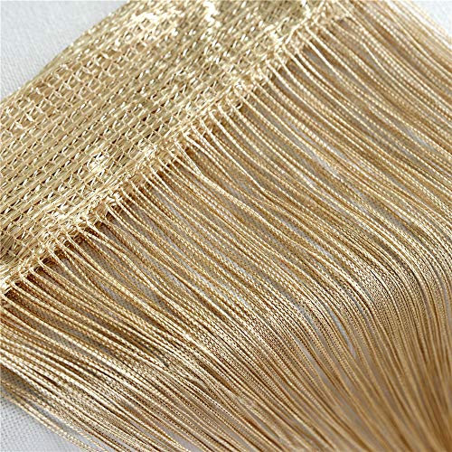 GLITZFAS Vorhänge 100 x 200 cm Fadengardine Fadenvorhang Wandvorhang Schaufensterdekoration, Dekorative Gardine Raumteiler Fliegenschutz für Hochzeit, Café, Restaurant (Champagner) von GLITZFAS