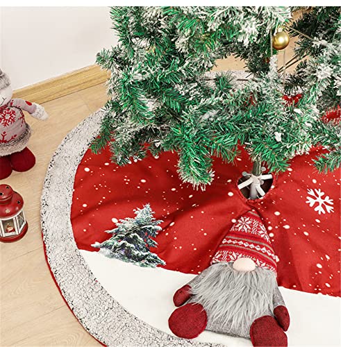 GLITZFAS Weihnachtsbaum Rock, 120cm Weihnachtsbaum Rock Rot Christmasbaumdecke Rund Christbaumständer Teppich Tannenbaum Decke Tannenbaum Schutz von GLITZFAS