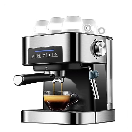 GLJTUO 1,6 L Wassertank Italienische Kaffeemaschine Edelstahlgehäuse Haushalt Kleine Halbautomatische 20-Bar-Hochdruckextraktion Home von GLJTUO