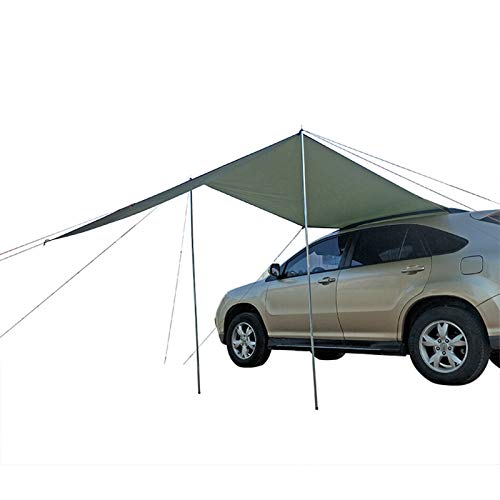 Shade Camping Side Car Dachzelt, Wasserdichtes Tragbares Campingzelt, Autodach-Regenüberdachung, Autozelte Für Camping-Fließheck (Armeegrün 440 X 200 cm) von GLJTUO