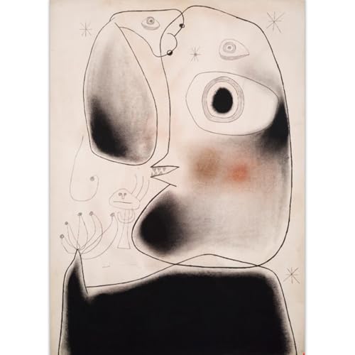 GLKFWVX Joan Miró Wandkunst, berühmte Poster, Charakter, Vogel, Sterne, Leinwandgemälde, nordische Drucke, moderner Stil, Wohnzimmer-Dekor-Bild 60 x 90 cm x 1, ohne Rahmen GLKFWVX Joan Miró Wandkunst, berühmte Poster, Charakter, Vogel, Sterne, Leinwandgemälde, nordische Drucke, moderner Stil, Wohnzimmer-Dekor-Bild 60 x 90 cm x 1, ohne Rahmen von GLKFWVX