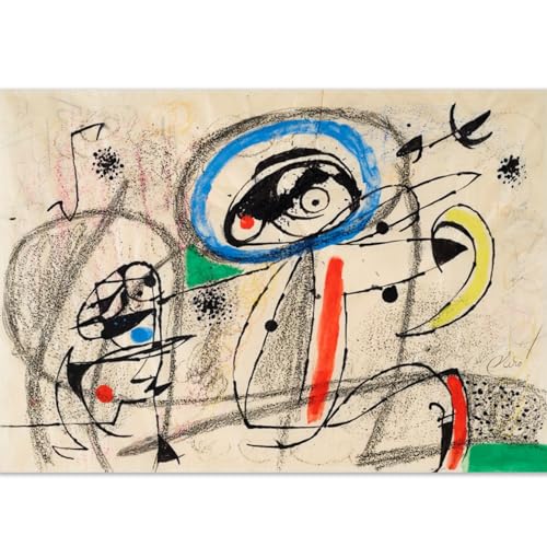 GLKFWVX Joan Miró berühmte Poster, Leinwandbild, nordischer Druck, moderner Stil, Heimdekoration, Bild, 60 x 90 x 1, ohne Rahmen GLKFWVX Joan Miró berühmte Poster, Leinwandbild, nordischer Druck, moderner Stil, Heimdekoration, Bild, 60 x 90 x 1, ohne Rahmen von GLKFWVX