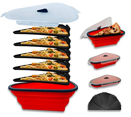 GLLOREE Faltbare Pizzaschachtel Aus Silikon, wiederverwendbare tragbare Dreieck-Pizza-Pack-Lunchbox, BPA frei GLLOREE Faltbare Pizzaschachtel Aus Silikon, wiederverwendbare tragbare Dreieck-Pizza-Pack-Lunchbox, BPA frei von GLLOREE