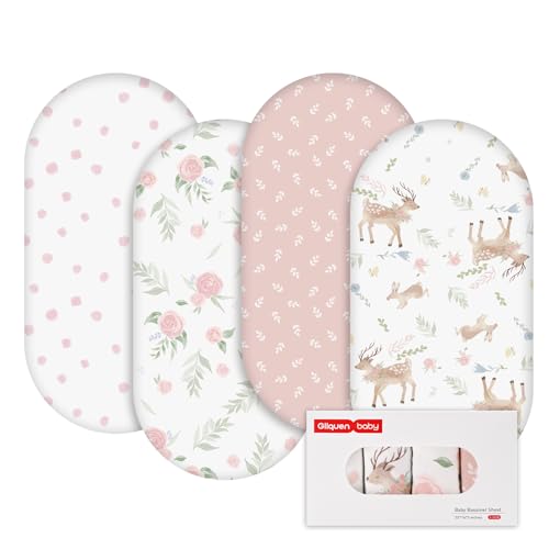 GLLQUEN BABY Bettlaken Spannbettlaken für Babybett 4 Pack,Matratzenschoner für Laufgitter, Oeko-tex100 Moseskorb Baby Spannbetttuch Bezug, Kinderwagen Matratzenbezug für Neugeborenes Hirsch & Rose GLLQUEN BABY Bettlaken Spannbettlaken für Babybett 4 Pack,Matratzenschoner für Laufgitter, Oeko-tex100 Moseskorb Baby Spannbetttuch Bezug, Kinderwagen Matratzenbezug für Neugeborenes Hirsch & Rose von GLLQUEN BABY