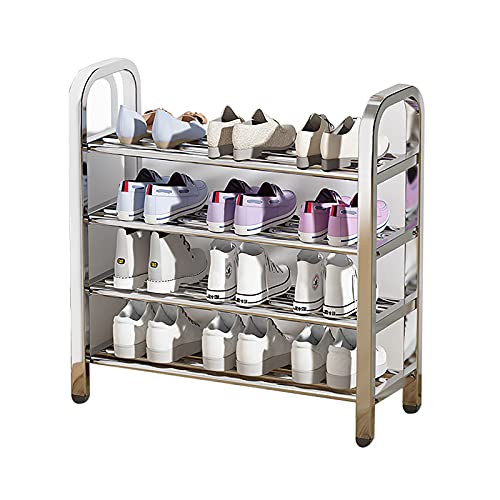 GLMGBP Schuhregal Edelstahl-Schuhregal Einfacher Haushalts-Innenschuhschrank Gut aussehender mehrschichtiger Aufbewahrungsschuhschrank L40/60/66/75/100CM von GLMGBP