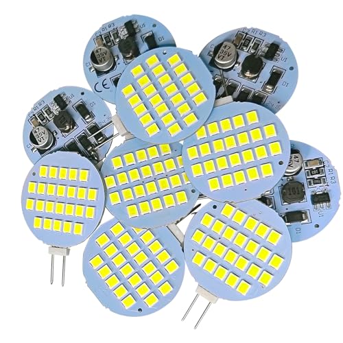 GLMING G4 Bi-Pin 24-2835 SMD 2W LED-Lampe Superhelle, weiße AC / DC12V-24V 10er-Pack （3.0Generation） von GLMING