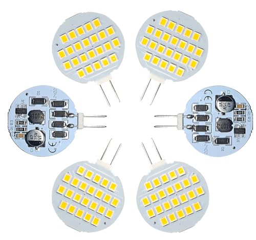 GLMING G4 LED-Lampe 24-2835SMD Superhelle Domlicht Warmweiß AC/DC12-24V Packung mit 6 von GLMING