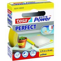 Tesa - extra Power Gewebeband Perfect 2,75 m x 19 mm, gelb Montageband von Tesa