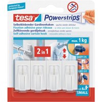 Tesa - Powerstrips Vario-Gardinenhaken / Selbstklebende Gardinenhaken von wieder ablösbar und mehrfach verwendbar / Bis 1 kg Belastung / 1 x 4 Stück Tesa - Powerstrips Vario-Gardinenhaken / Selbstklebende Gardinenhaken von wieder ablösbar und mehrfach verwendbar / Bis 1 kg Belastung / 1 x 4 Stück von Tesa