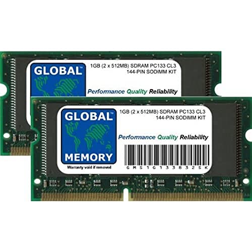 1 GB (2 x 512 MB) PC133 133 MHz 144 SDRAM SODIMM Memory RAM Kit für PowerBook G3 & Titanium POWERBOOK G4 von GLOBAL MEMORY