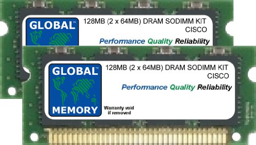 128 MB (2 x 64 MB) DRAM SODIMM Memory RAM Kit für Cisco Catalyst 6000 Series Switches MSFC Modul & SUP1 Engine (mem-msfc-128mb, mem-s1–128 MB) von GLOBAL MEMORY