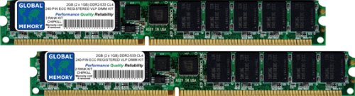 2 GB (2 x 1 GB) DDR2 533 MHz PC2–4200 240-PIN ECC Registered VLP DIMM Memory RAM KIT für Servers/WORKSTATIONS/MAINBOARDS (4 RANK KIT) von GLOBAL MEMORY