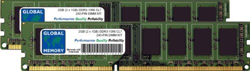 2 GB (2 x 1 GB) DDR3 1066 MHz PC3–8500 240-PIN DIMM Memory RAM KIT für PC Desktops/MAINBOARDS von GLOBAL MEMORY