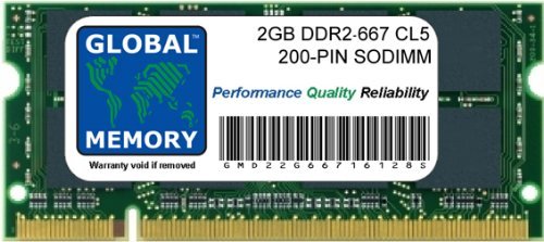 2 GB DDR2 667 MHz PC2-5300 200-Pin SODIMM Arbeitsspeicher RAM, kompatibel mit IMAC (Mitte 2007) und Intel Mac Mini (MID 2007) von GLOBAL MEMORY