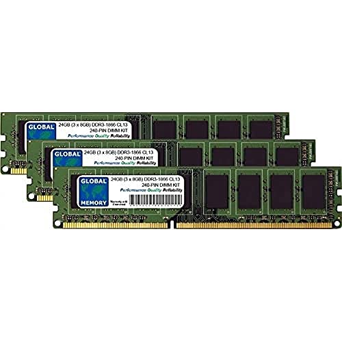 24 GB (3 x 8 GB) DDR3 1866 MHz PC3–14900 240-PIN DIMM Memory RAM KIT für PC Desktops/MAINBOARDS von GLOBAL MEMORY
