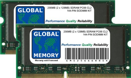 256 MB (2 x 128 MB) PC66 66 MHz 144 Low Profile SDRAM SODIMM Memory RAM für Dell Latitude CPI-a Serie Laptops/Notebooks von GLOBAL MEMORY