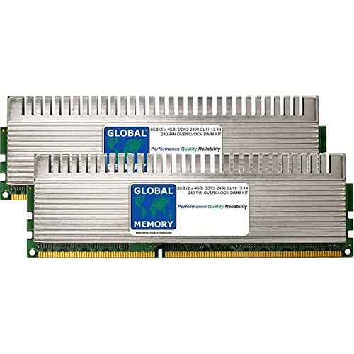 8 GB (2 x 4 GB) DDR3 2400 MHz PC3-19200 240-PIN Overclock-DIMM RAM-Kit, kompatibel mit PC-Desktops/Motherboards von GLOBAL MEMORY
