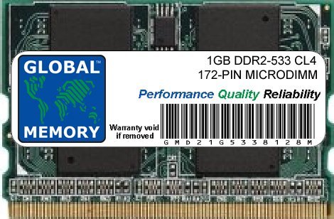 GLOBAL MEMORY 1 GB DDR2 533 MHz PC2–4200 172-pin, MicroDIMM, Ram für Laptops/notebooks von GLOBAL MEMORY