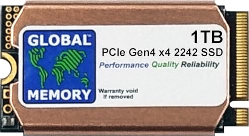 GLOBAL MEMORY 1 TB M.2 2242 PCIe Gen4 x4 NVMe Solid-State-Laufwerk (SSD) mit Kühlkörper für Lenovo Legion Go von GLOBAL MEMORY