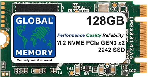 GLOBAL MEMORY 128 GB M.2 2242 PCIe Gen3 x2 NVMe B+M Key WWAN Solid State Drive (SSD) für Lenovo Ideapad 3 530S / Thinkpad V15 P52S X280 T470P T480S T480 T495 LL 490 Tonnen. 580 von GLOBAL MEMORY