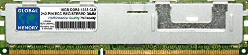 GLOBAL MEMORY 16 GB DDR3 1333 MHz PC3–10600 240-PIN ECC Registered DIMM (RDIMM) Arbeitsspeicher für Servers/WORKSTATIONS/MAINBOARDS (4 RANK Non-chipkill) von GLOBAL MEMORY