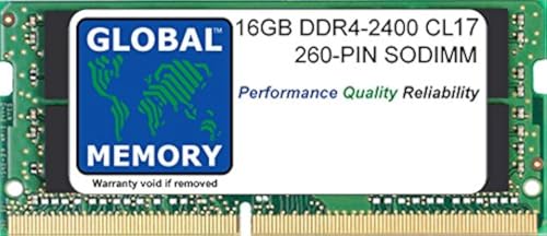GLOBAL MEMORY 16 GB DDR4 2400 MHz PC4-19200 260-PIN SODIMM RAM, kompatibel mit Laptops/Notebooks von GLOBAL MEMORY