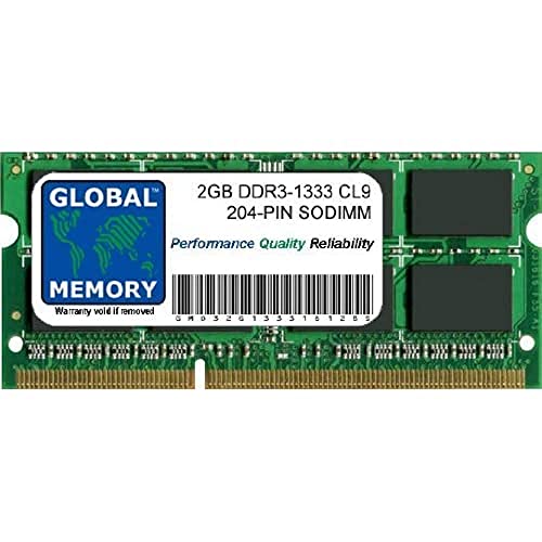 GLOBAL MEMORY 2 GB DDR3 1333 MHz PC3-10600 204-PIN SODIMM RAM für Laptops/Notebooks GLOBAL MEMORY 2 GB DDR3 1333 MHz PC3-10600 204-PIN SODIMM RAM für Laptops/Notebooks von GLOBAL MEMORY