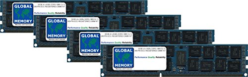 32 GB (4 x 8 GB) DDR3 1866 MHz PC3-14900 240-PIN ECC registriertes DIMM (RDIMM) RAM-Kit, kompatibel mit Mac Pro (Ende 2013) von GLOBAL MEMORY