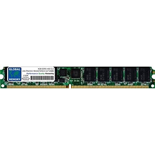 GLOBAL MEMORY 4 GB DDR2 400 MHz PC2–3200 240-PIN ECC Registered VLP DIMM RAM, für Servers/WORKSTATIONS/MAINBOARDS (2 Rank Chipkill,) von GLOBAL MEMORY