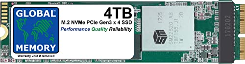 GLOBAL MEMORY 4 TB M.2 PCIe Gen3 x4 NVMe Solid State Drive (SSD) für MacBook Air (Mitte 2013 - Anfang 2014 - Anfang 2015 - Mitte 2017) von GLOBAL MEMORY