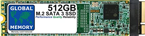 GLOBAL MEMORY 512 GB M.2 NGFF SATA 3 Solid-State-Laufwerk (SSD) für MacBook Pro (15 Zoll, Mitte 2012-13 Zoll, Ende 2012-13 Zoll, Ende 2012-13 Zoll/15 Zoll, Anfang 2013) von GLOBAL MEMORY