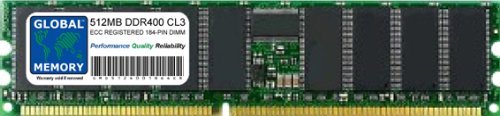 GLOBAL MEMORY 512 MB DDR 400 MHz PC3200 184-PIN ECC Registered DIMM (RDIMM) Arbeitsspeicher für Servers/WORKSTATIONS/MAINBOARDS von GLOBAL MEMORY