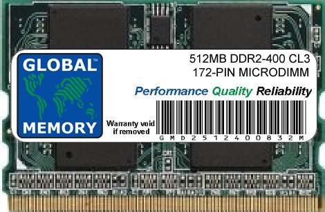 GLOBAL MEMORY 512 MB DDR2 400 MHz PC2–3200 172-pin, MicroDIMM, Ram für Laptops/notebooks GLOBAL MEMORY 512 MB DDR2 400 MHz PC2–3200 172-pin, MicroDIMM, Ram für Laptops/notebooks von GLOBAL MEMORY