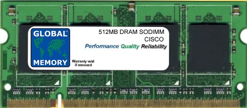 GLOBAL MEMORY 512 MB DRAM SODIMM ARBEITSSPEICHER FÜR Cisco 880 Series ROUTERN (MEM8 X x-256u768d) von GLOBAL MEMORY