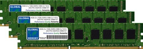 GLOBAL MEMORY 6 GB (3 x 2 GB) DDR3 1066 MHz PC3–8500 240-PIN ECC DIMM (UDIMM) Arbeitsspeicher Kit für Apple Xserve (DDR3 ECC Version) von GLOBAL MEMORY