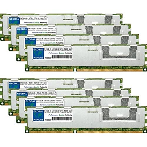 GLOBAL MEMORY 64 GB (8 x 8 GB) DDR3 1066 MHz PC3–8500 240-PIN ECC Registered DIMM (RDIMM) Arbeitsspeicher Kit für Apple Mac Pro (Anfang 2009 – Mitte 2010 – Mitte 2012) von GLOBAL MEMORY