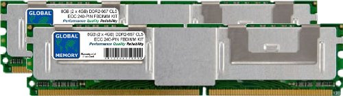 GLOBAL MEMORY 8 GB (2 x 4 GB) DDR2 667 MHz PC2–5300 240-PIN ECC Fully BUFFERED DIMM (FBDIMM) Arbeitsspeicher Kit für Xserve (Ende 2006) von GLOBAL MEMORY