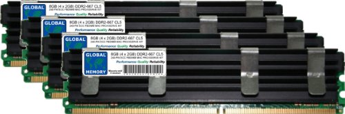 GLOBAL MEMORY 8 GB (4 x 2 GB) DDR2 667 MHz PC2–5300 240-PIN ECC Fully BUFFERED DIMM (FBDIMM) Arbeitsspeicher Kit für Mac Pro (Original/Mitte 2006) von GLOBAL MEMORY
