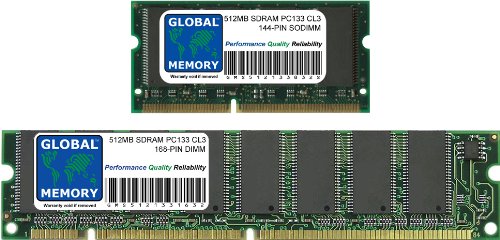 GLOBAL MEMORY Arbeitsspeicher-Kit für IMac G4 Flat Panel 700 MHz/800 MHz - 1 GB (2 x 512 MB) PC133, 133 MHz, 144 Pin SDRAM SODIMM & 168 Pin SDRAM DIMM von GLOBAL MEMORY